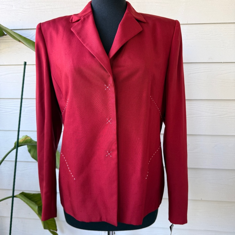 Kasper‎ 100% Silk Red Suit Blazer – Size 10 (BNWT)
